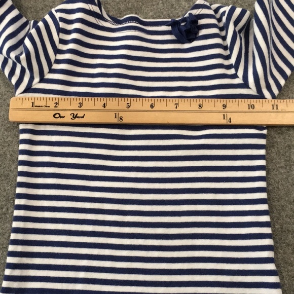 Carter’s‎ Girls Sz 4T Shirt Blue Stripe 3/4 Sleeve 100% Cotton Preppy Nautical - Picture 6 of 8